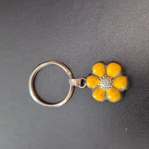 Sunny Yellow Flower Keychain Enamel